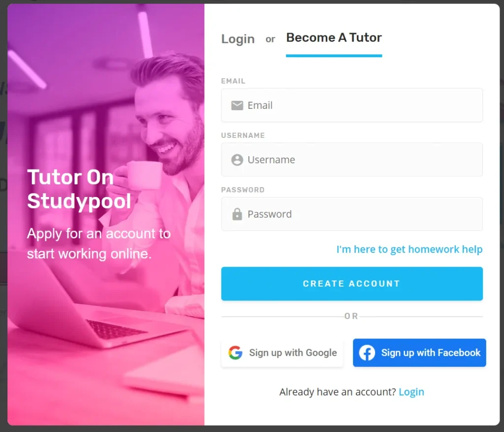 طريقة التسجيل في موقع Studypool